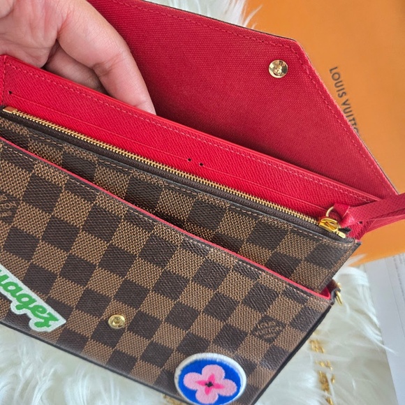 Louis Vuitton Damier Ebene My LV World Tour Pochette Felicia Chain Wallet Coquet - Picture 3 of 5